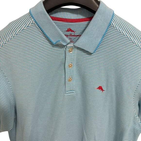 Tommy Bahama Stripped Polo Shirt Pima Cotton Size XL/TG - Picture 5 of 6